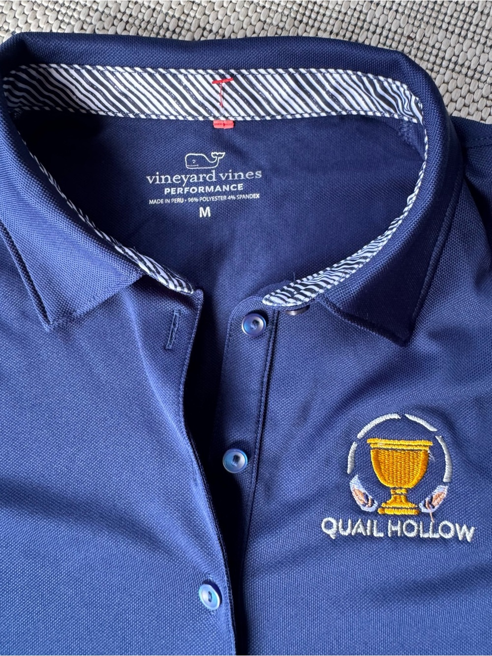 Vineyard Vines Women's Performance Polo Shirt Quail Hollow Presidents Cup Medium